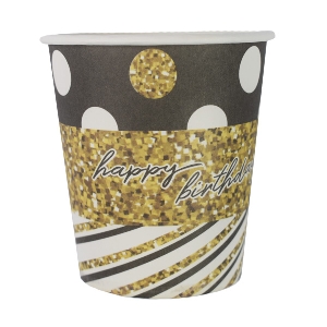 F 200мл Стаканы бумажные Happy Birthday Голливуд 6шт