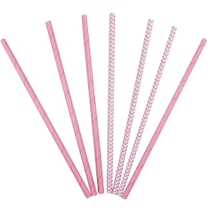 Y Трубочки бумажные ассорти Pink 12(6+6)шт
