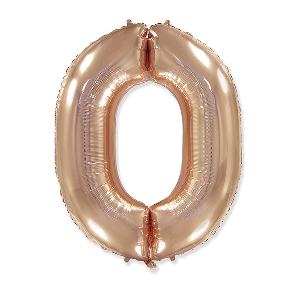 FM Фигура Цифра 0 Gold Rose 40/102см шар фольга