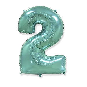 FM Фигура Цифра 2 Tiffany 40/102см шар фольга