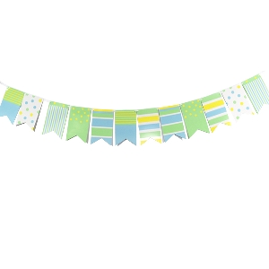 PR Гирлянда-флажки Green&Yellow ассорти 250см