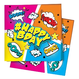 P 24х24 Салфетки Комиксы #HappyBday 12шт