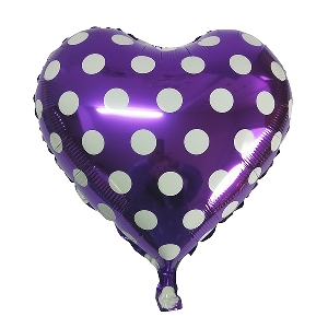 Y Сердце 45 VIOLET Горошек белый 18/45см