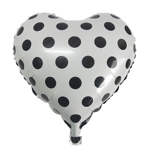 Y Сердце 49 White Горошек черный 18/45см