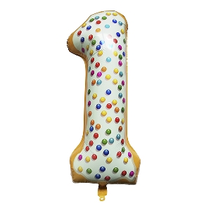 Y Фигура Цифра 1 Пончик 40/102см шар фольга