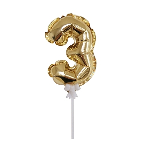 Y Шар самодув Цифра 3 Gold 18см