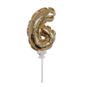 Y Шар самодув Цифра 6 Gold 18см