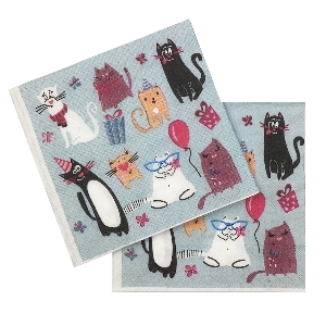 P Салфетки Кошки 24х24см 12шт