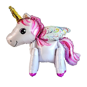 Y Фигура 83 Единорог с крыльями PINK 3D 54см Х 58см шар фольга