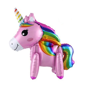Y Фигура 84 Единорог радужная грива PINK 3D 57см Х 75см шар фольга