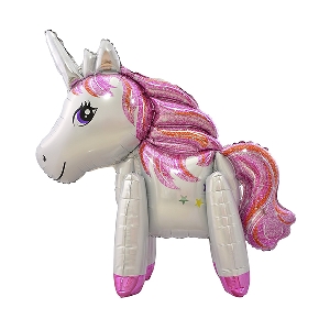 Y Фигура 86 Единорог золотой рог PINK 3D 66см Х 72см шар фольга
