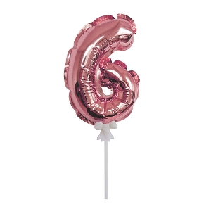 Y Шар самодув Цифра 6 Rose Gold 18см шар фольга