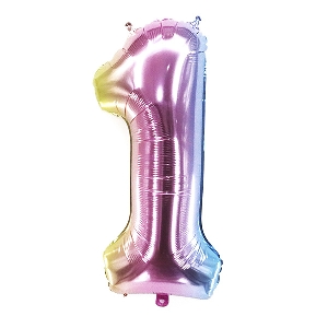 Y Фигура Цифра 1 Радужная 40/102см шар фольга