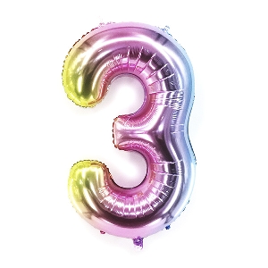Y Фигура Цифра 3 Радужная 40/102см шар фольга