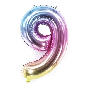 Y Фигура Цифра 9 Радужная 40/102см шар фольга