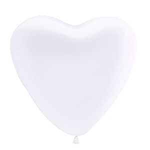 M 12/30см Сердце Пастель WHITE 50шт шар латекс