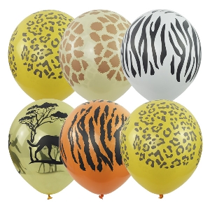 MP 12/30см Набор шаров (шелк) 5 ст. рис Сафари 25шт шар латекс