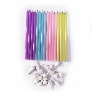 MС Свечи Macaroons с держателями 16шт 10см