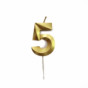 MС Свеча 5см Цифра Gold 5