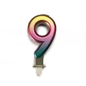 MС Свеча 7см Цифра Радужная 9