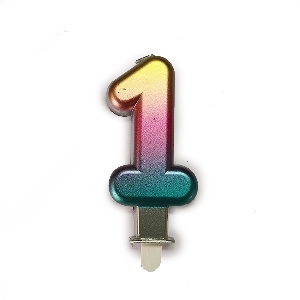 MС Свеча 7см Цифра Радужная 1