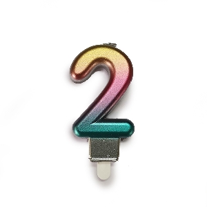 MС Свеча 7см Цифра Радужная 2
