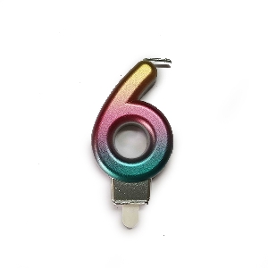 MС Свеча 7см Цифра Радужная 6