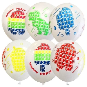 MP 12/30см Набор шаров ассорти рис. Happy Pop It Day 25шт шар латекс