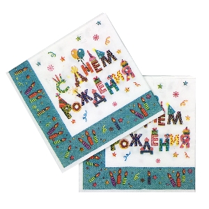 P Салфетки С Днем Рождения Свечи 33х33см 12шт