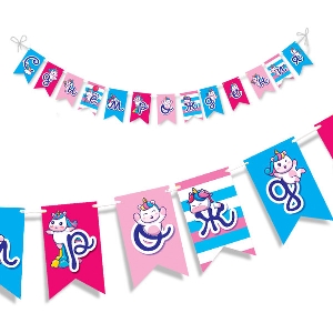 PR Гирлянда флажки Единороги Пончики СДР 200см