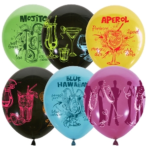 MP 12/30см Набор шаров ассорти рис. Коктейль Пати 25шт шар латекс