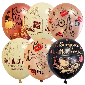 MP 12/30см Набор шаров ассорти рис. Стильная штучка! 25шт шар латекс