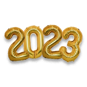 Y Фигура Цифры 2023 золото 30/76см шар фольга