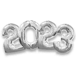 Y Фигура Цифры 2023 серебро 30/76см шар фольга