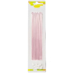 MС Свечи Pink 18см с держателями 8шт
