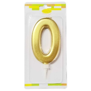 MС Свеча Цифра 0 Gold 12см