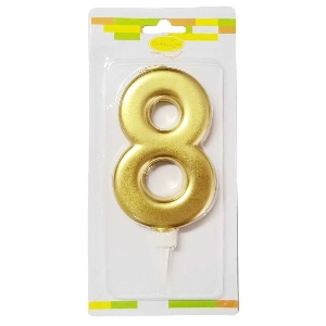 MС Свеча Цифра 8 Gold 12см