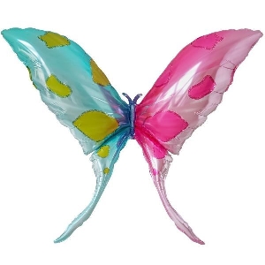 Y Фигура Бабочка двухцветная, розовый/голубой 44''/113см шар фольга
