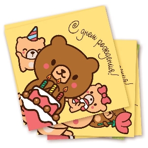 P Салфетки Медвежата СДР 33х33см 12шт