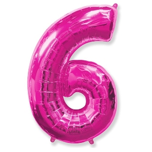 FM Фигура Цифра 6 розовая/20 40/102см