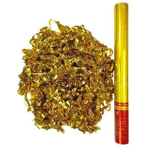 AC 40см Пневмохлопушка Золотой серпантин