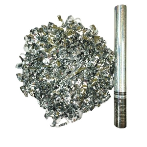 AC 40см Пневмохлопушка Серебряный серпантин