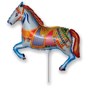 воздушные шары, шары из фольги, FM Мини Фигура гр.4 И-186 Лошадь цирковая 33см Х 23см