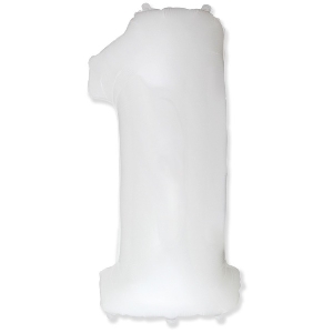 FM Фигура Цифра 1 White 40/102см шар фольга
