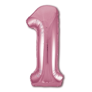 AU Фигура Цифра 1 Фламинго 40/102см шар фольга