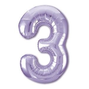 AU Фигура Цифра 3 Лаванда 40/102см шар фольга