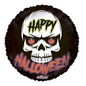 K Круг 767 Halloween Череп 18/45см шар фольга