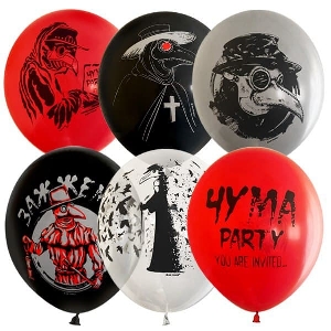 MP 12/30см Набор шаров ассорти рис. Чума Party 25шт шар латекс